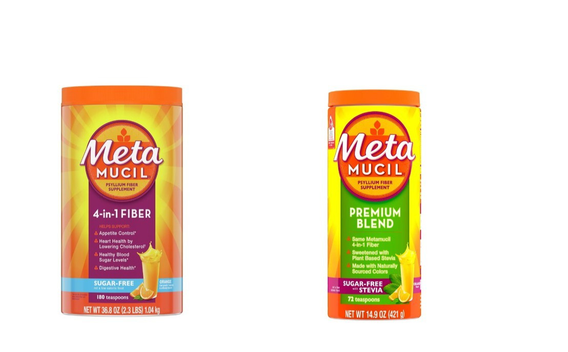 2 NEW SUGAR FREE MEATAMUCIL PREMIUM BLEND & 4 IN 1 FIBER 2.3 LBS & 14.9 OZ