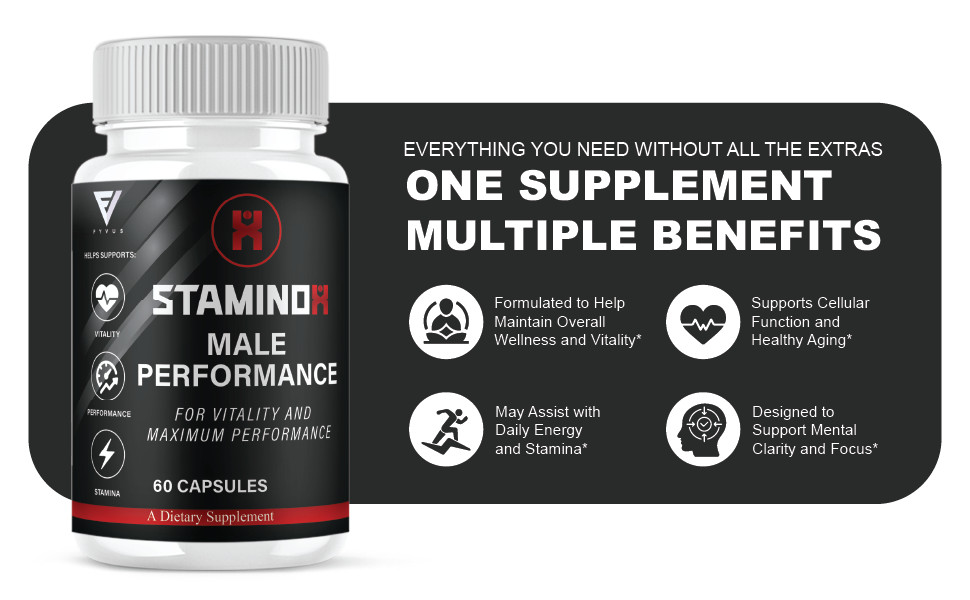 (3 Pack) Staminox Premium Performance Supplement, Staminox Pills (180 Capsules)