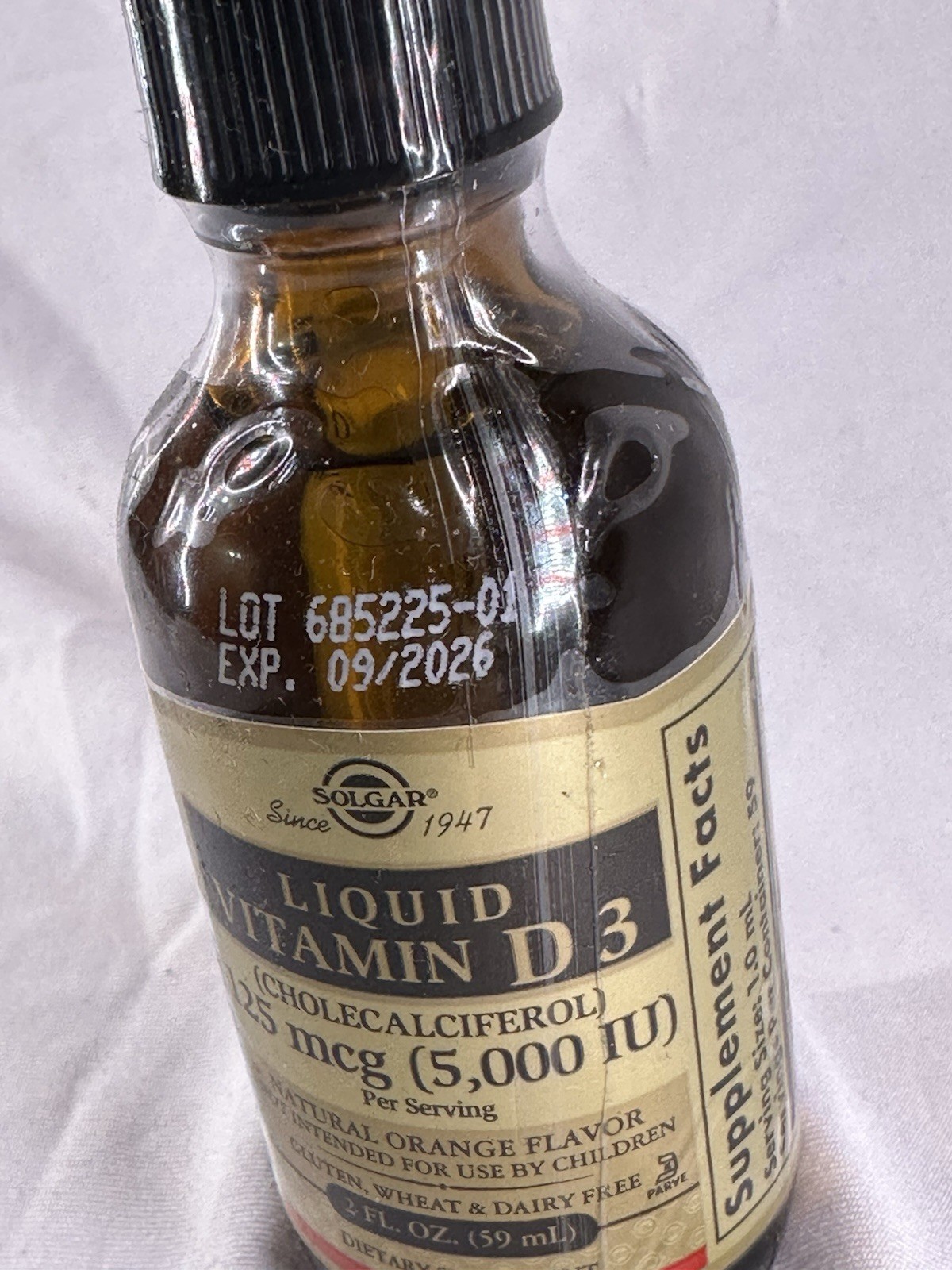 Solgar Liquid Vitamin D3 (Cholecalciferol) 125 mcg (5000 IU) , Bone and Teeth