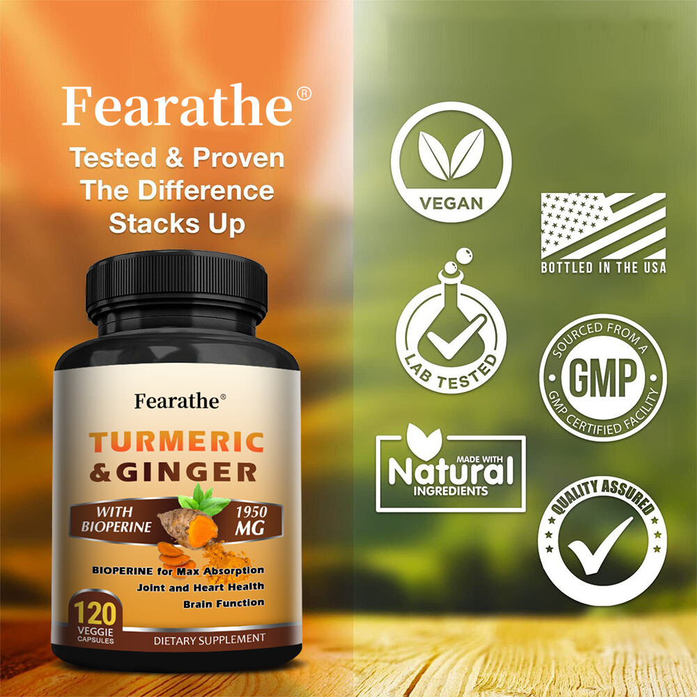 Turmeric & Ginger – 95% Curcuminoids 1950mg Max potency w BioPerine