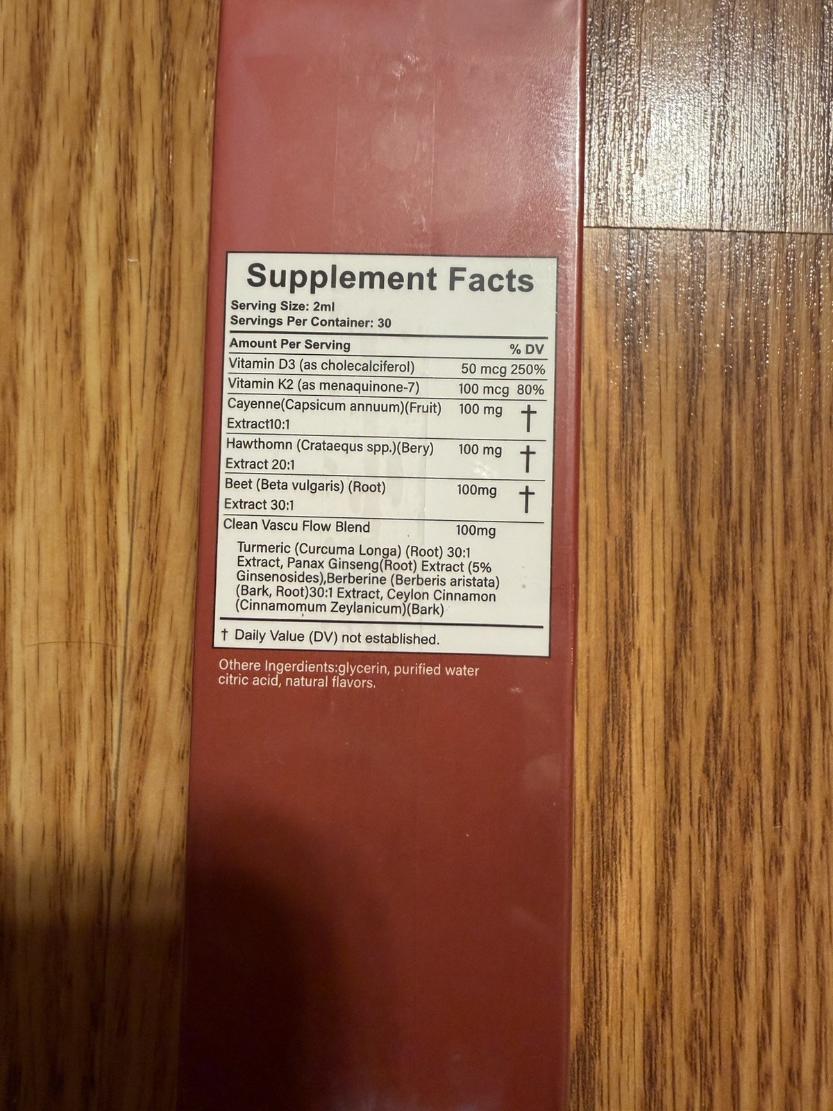 Vascu Flow Liquid Drops Cayenne Pepper Hawthorn Beet Root Vitamin K2 D3 2 fl oz