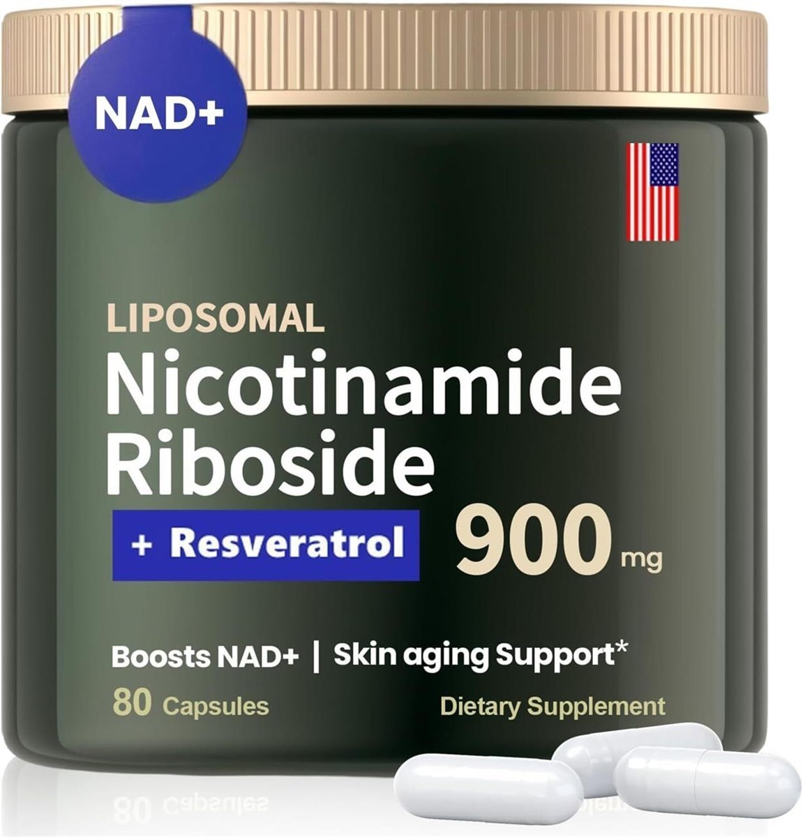 4 pack Liposomal Nicotinamide Riboside Resveratrol 900MG 80 Capsules EXP 1/27
