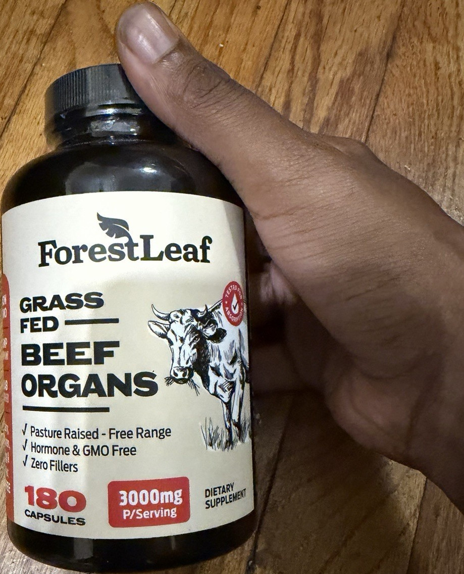 ForestLeaf Grass Fed Beef Organs 3000mg 180 Capsules Hormone-Free