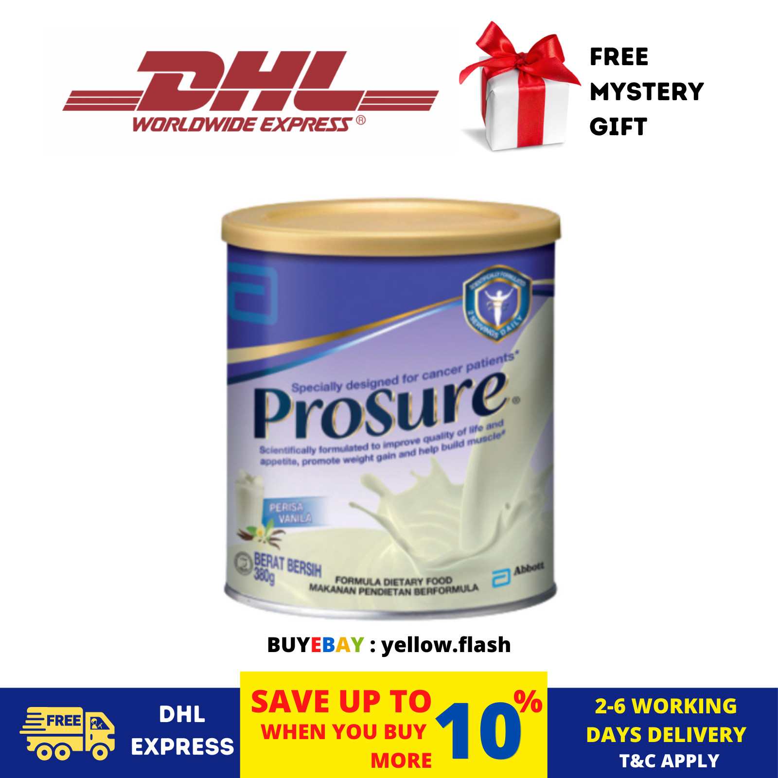 Abbott Pro Sure VANILLA MILK 380g Improve Appetite High Protein Prebiotic DHL