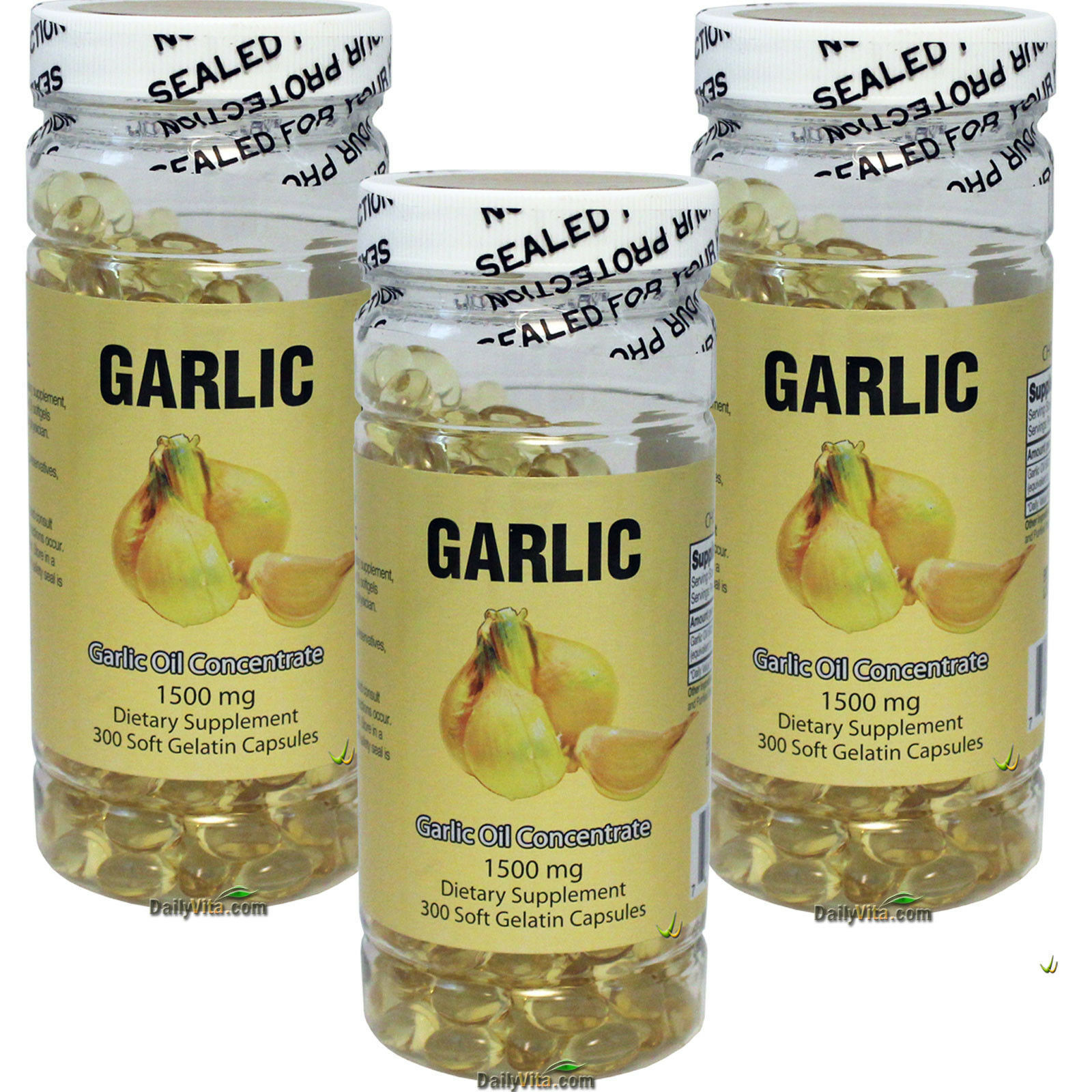 3 x Garlic Oil Concentrate 3 MG 500:1 300 Capsules Cholesterol FREE