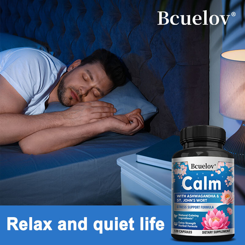 Herbal Calming Stress Supplement Boost Relaxation & Positive Mood 120 Capsules
