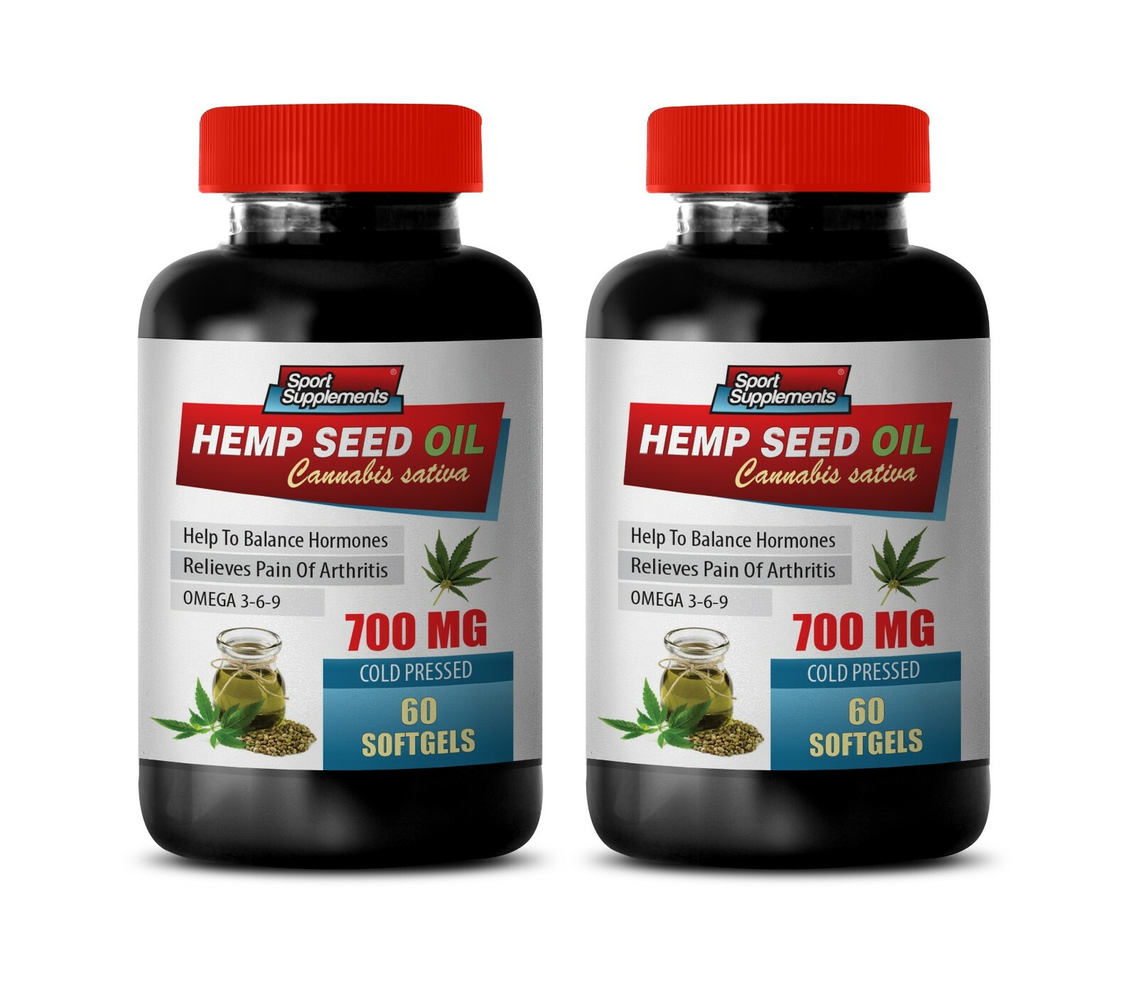 omega 3 6 9 – HEMP SEED OIL 700mg – fatty acids – 2 Bottles