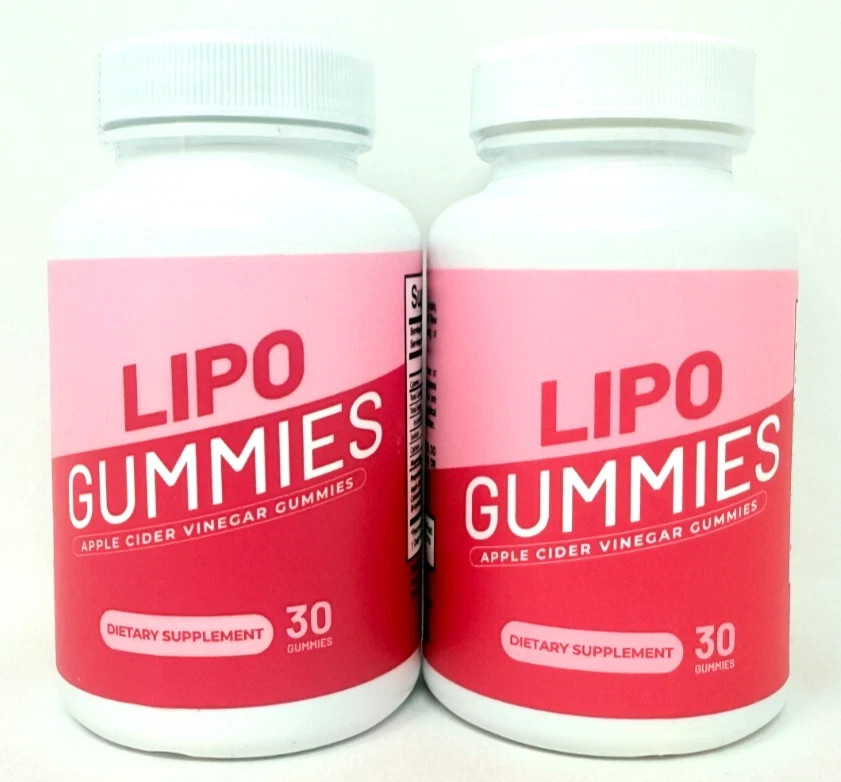 2 x Lipo Gummies Apple Cider Vinegar Gummies 30 Count Each New/Sealed! EXP 8/26