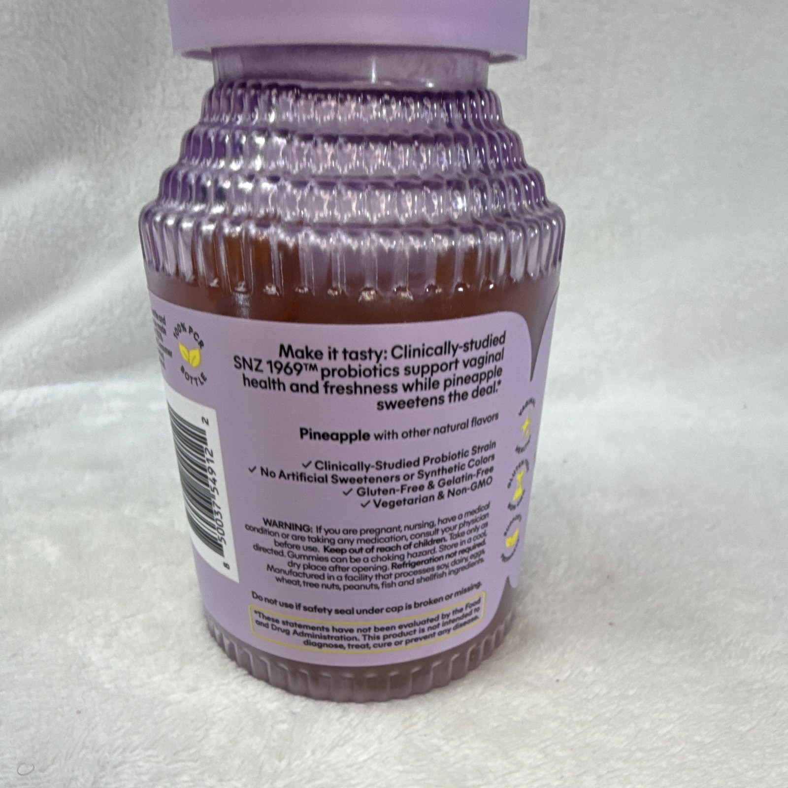 Lemme PURR Vaginal Probiotic Gummies Pineapple + Vitamin C 60 Count
