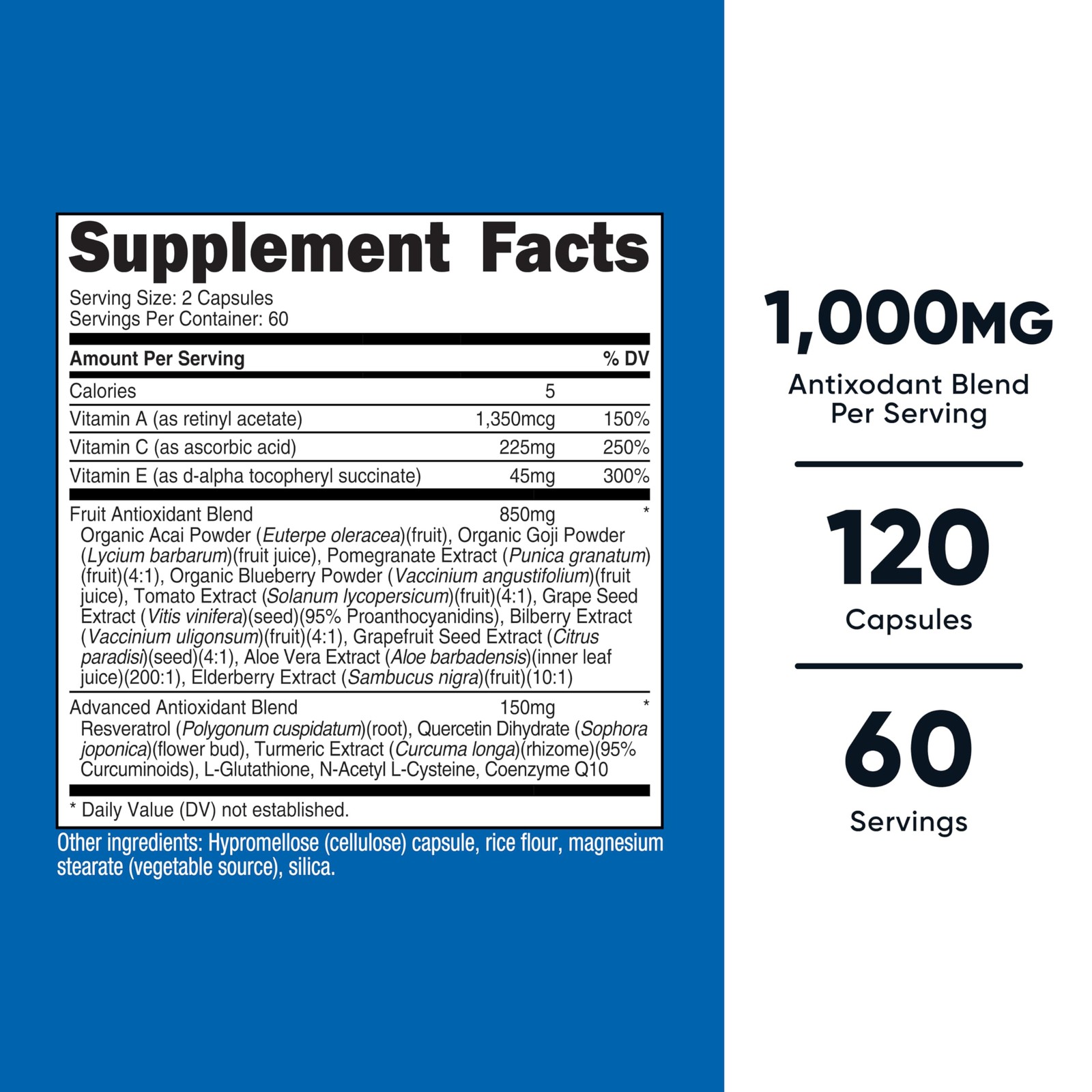 Nutricost Super Antioxidants (1000mg) 120 Capsules – 120 Count (Pack of 1)