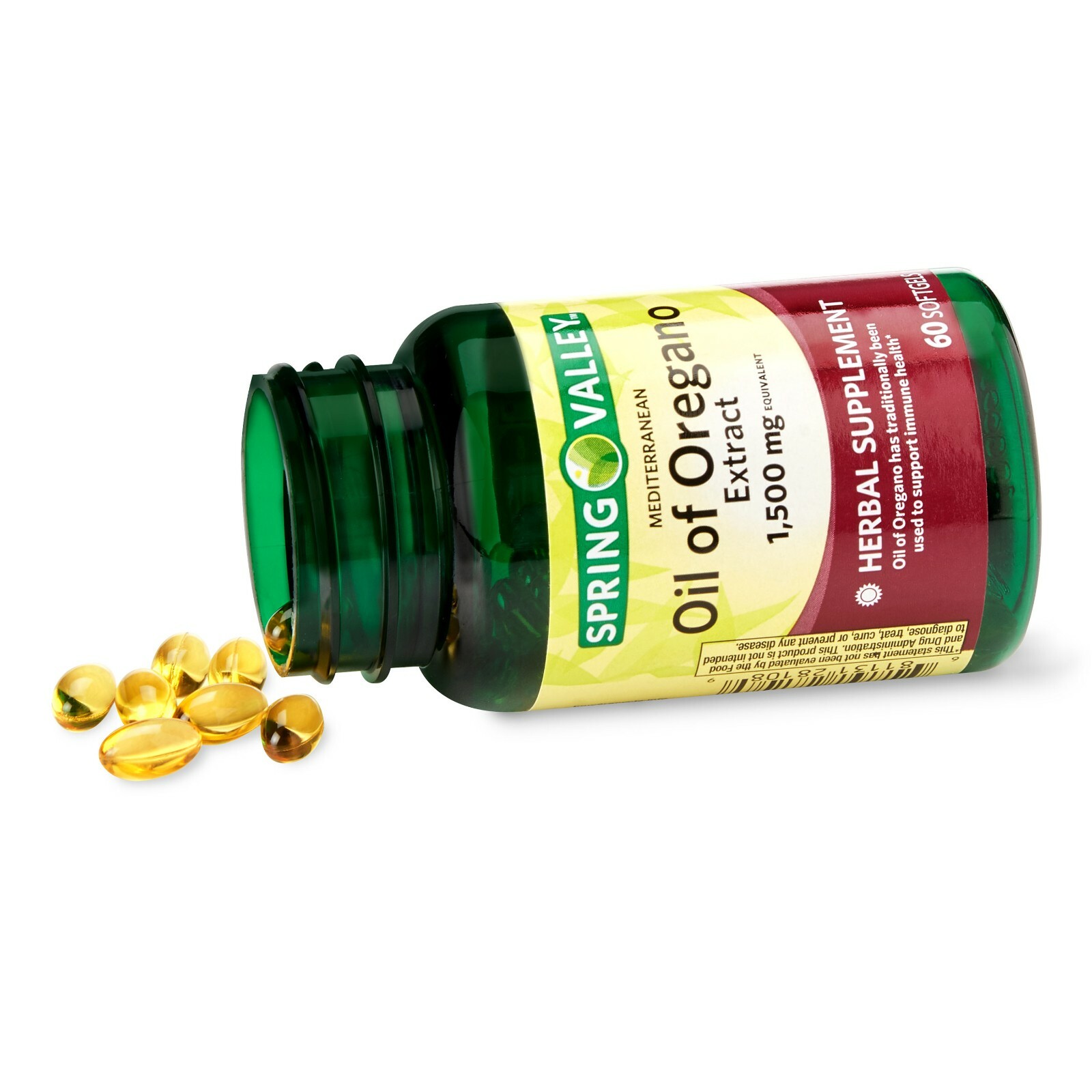 Spring Valley Mediterranean Oil of Oregano Extract Softgels, 1,500 mg, 60 Count+
