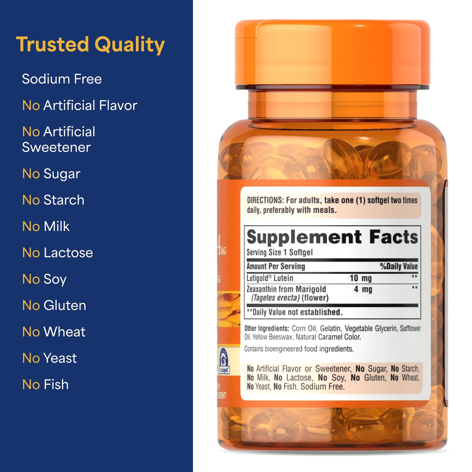 Puritan’s Pride Zeaxanthin 4mg with Lutigold™ 60 Count (Pack of 1), White