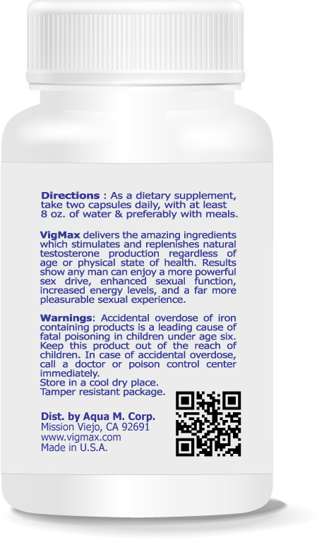 VigMax, Male Enhancement, Testosterone Booster, Improve Semen, Sperm,Ginsenoside
