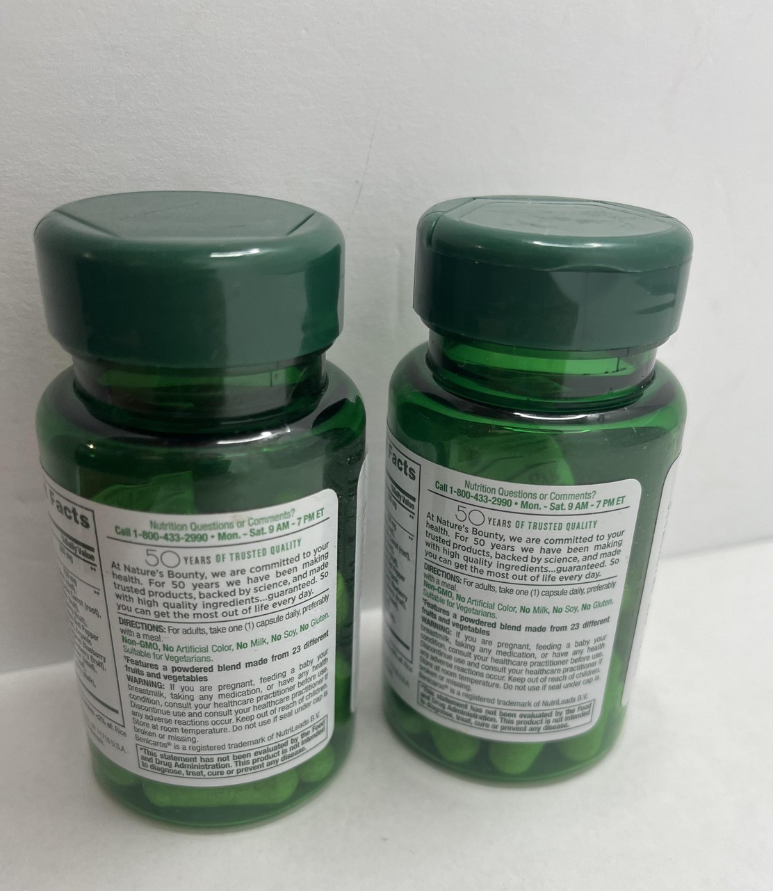 Nature’s Bounty 2pk Superfoods Plus Immune 23 Fruits Veg 30 Caps per Exp 12/26