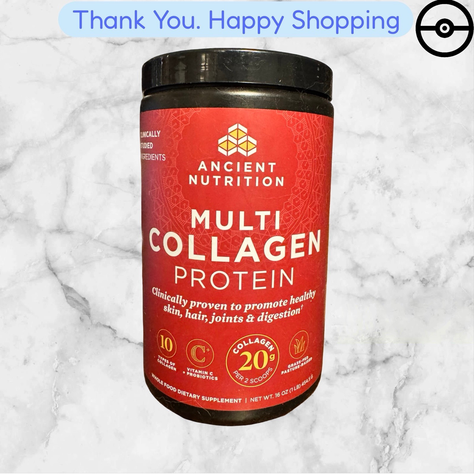 Ancient Nutrition Multi Collagen Protein 16oz / 454.5g,08/02/2027