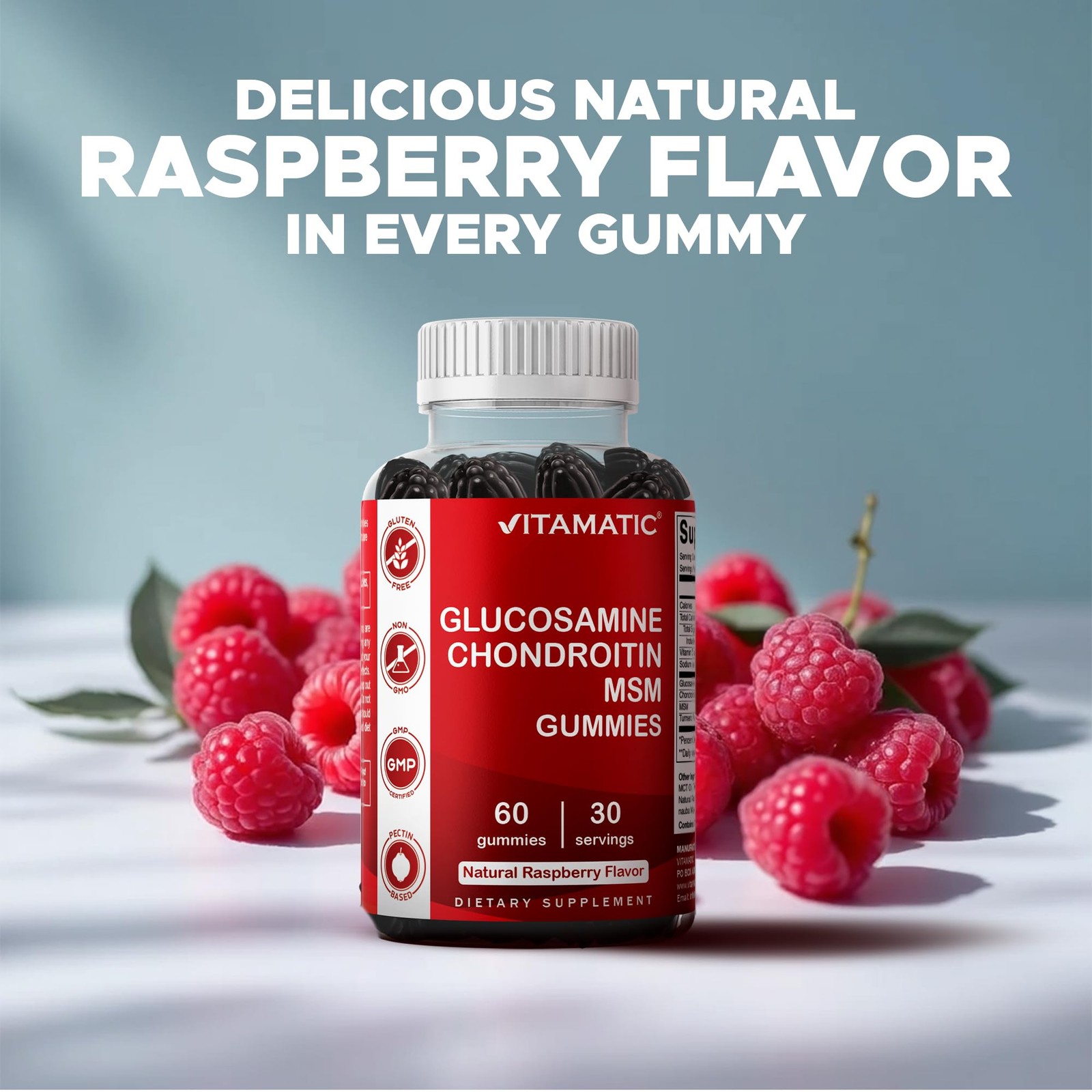 Vitamatic Glucosamine Chondroitin Gummies with MSM & 120 Count (Pack of 1)
