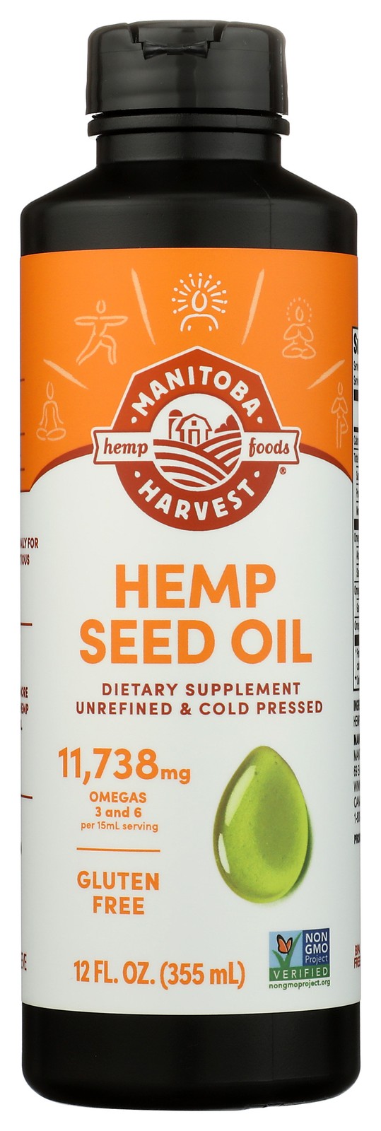 Manitoba Harvest Hemp Seed Oil Dietary Supplement Unrefined Cold 12 Oz 1 Pack