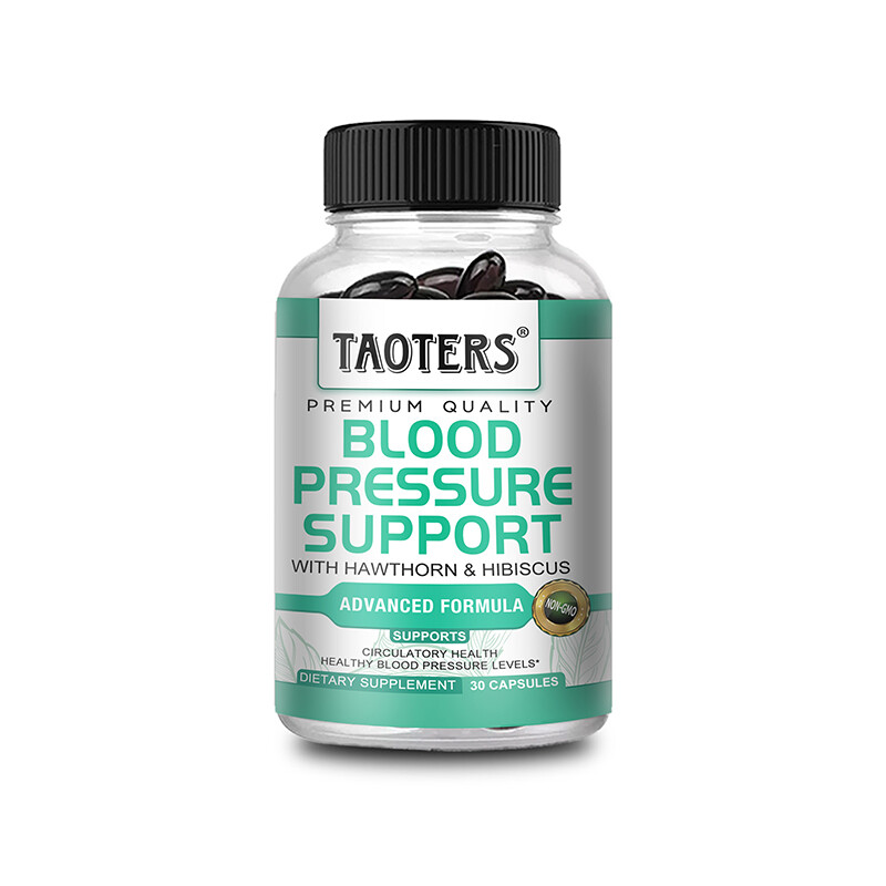 Capsules for blood pressure support with hawthorn and hibiscus
