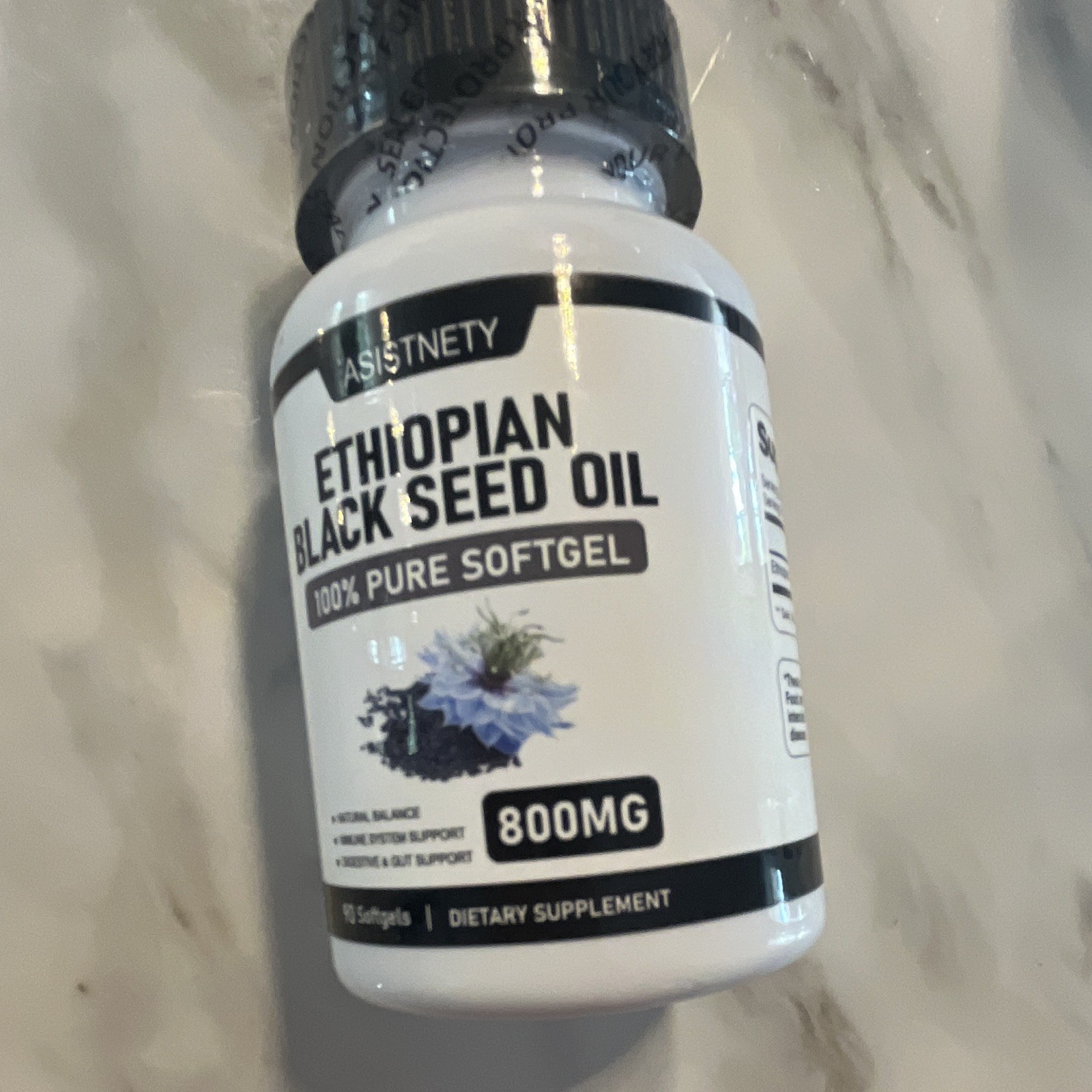 ASISTNETY Black Seed Oil 800mg Softgels 60 Ct Immune Support Halal All Natural