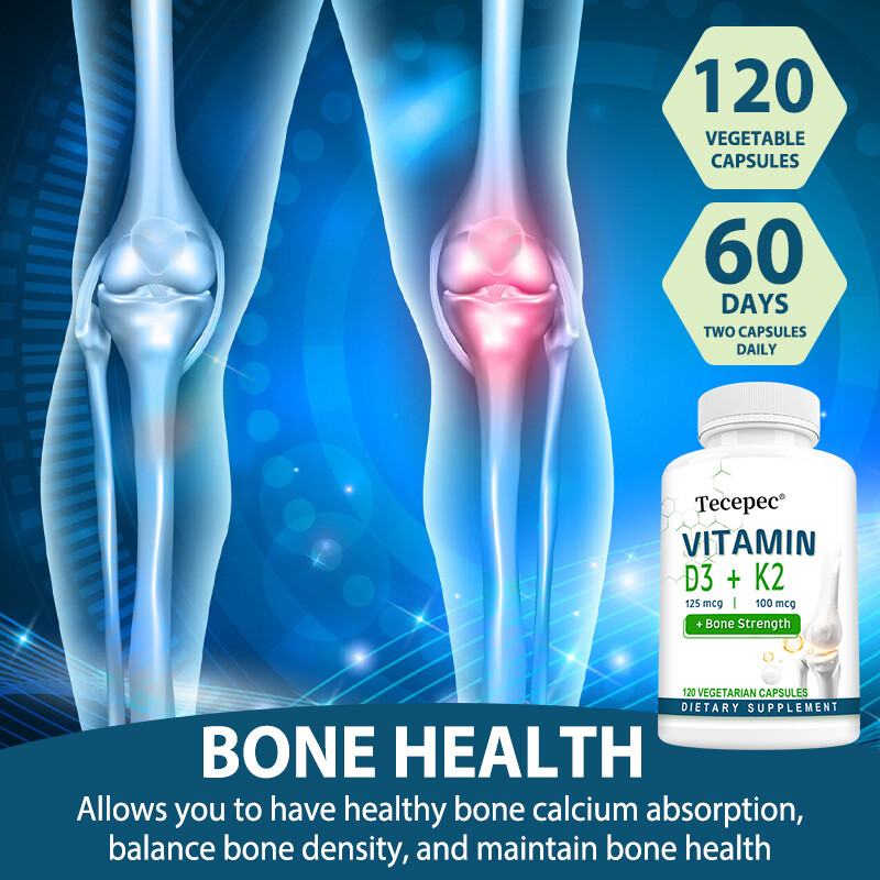 Vitamin K2 (100mcg) + Vitamin D3 (5000 IU) 30/60/120 Softgels – Gluten Free