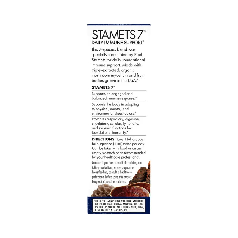 Fungi Perfecti Host Defense Stamets 7 Extract 2 Oz Organic Immune Support