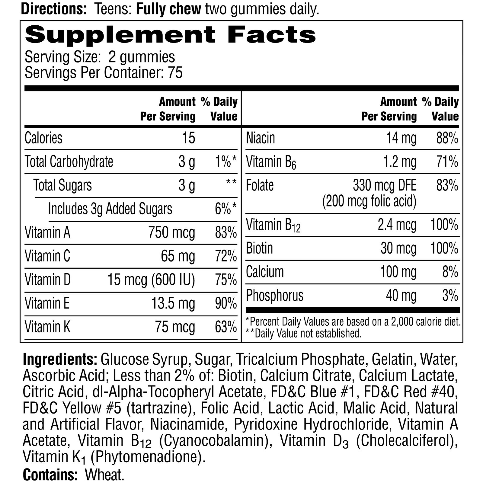 One A Day For Her Teen Multivitamin Gummies, 150 Ct