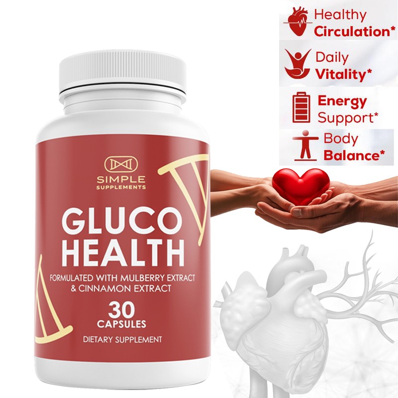 Gluco-Health Blood Health Support Dietary Supplement 30 Capsules