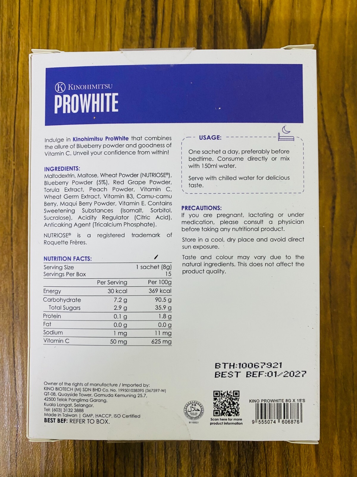 1 Boxes Kinohimitsu ProWhite for Brighten Skin Eliminate Spot 8g x 15 sachets