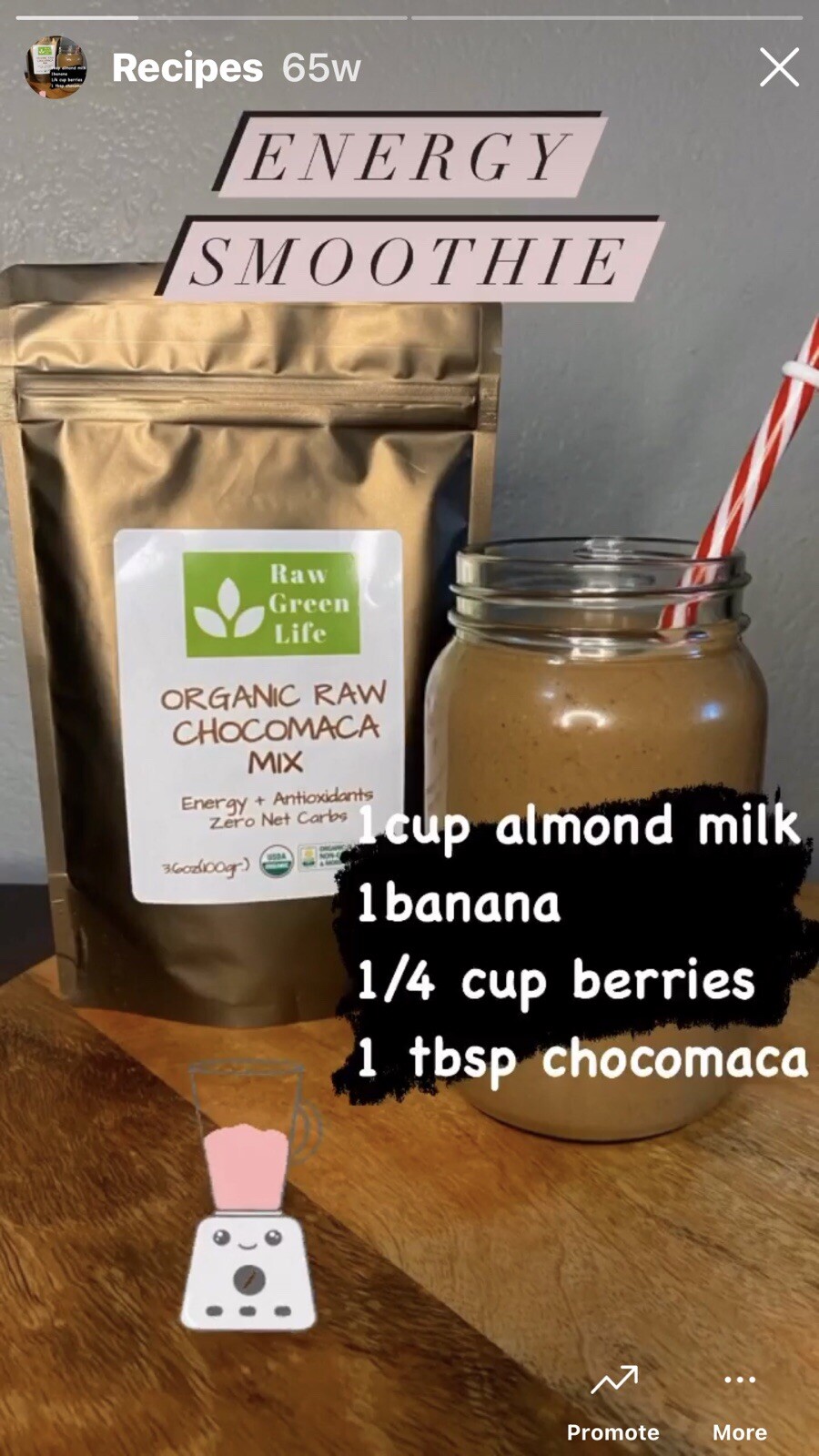 MIX CHOCOMACA RAW VEGAN KETOFRIENDLY ORGANIC SUPERFOOD DRINK MIX 3.6oz