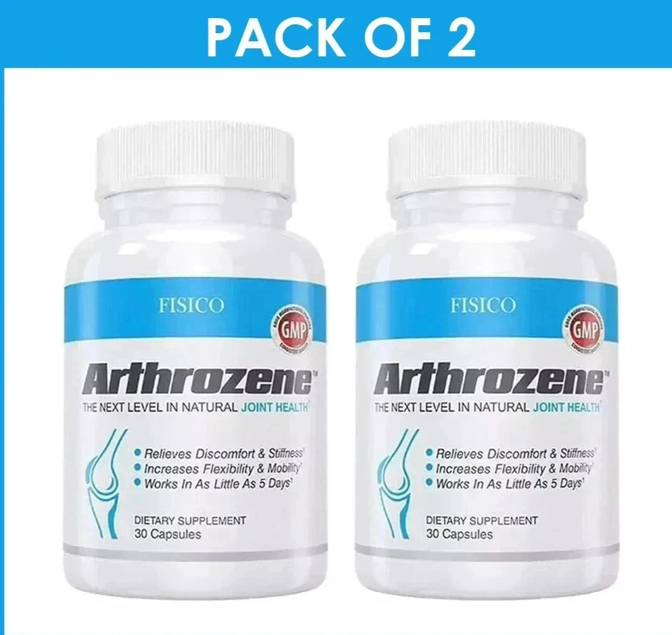 PACK OF 2 – Fisico Arthrozene Natural Joint Health Supplement 30 Capsules – NEW