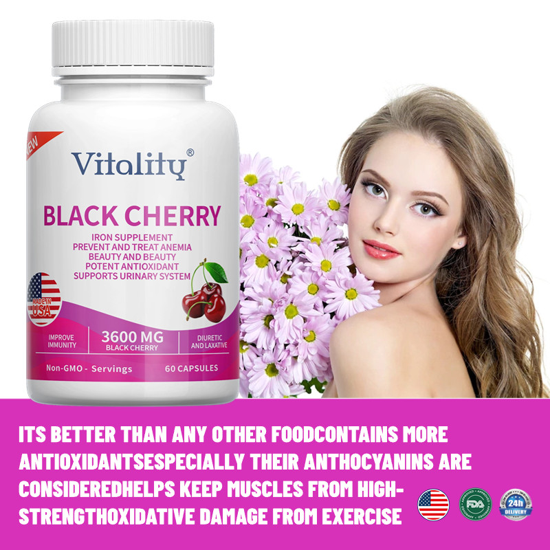 Black Cherry Extract 3600mg 60 Capsules Immune & Urinary Health