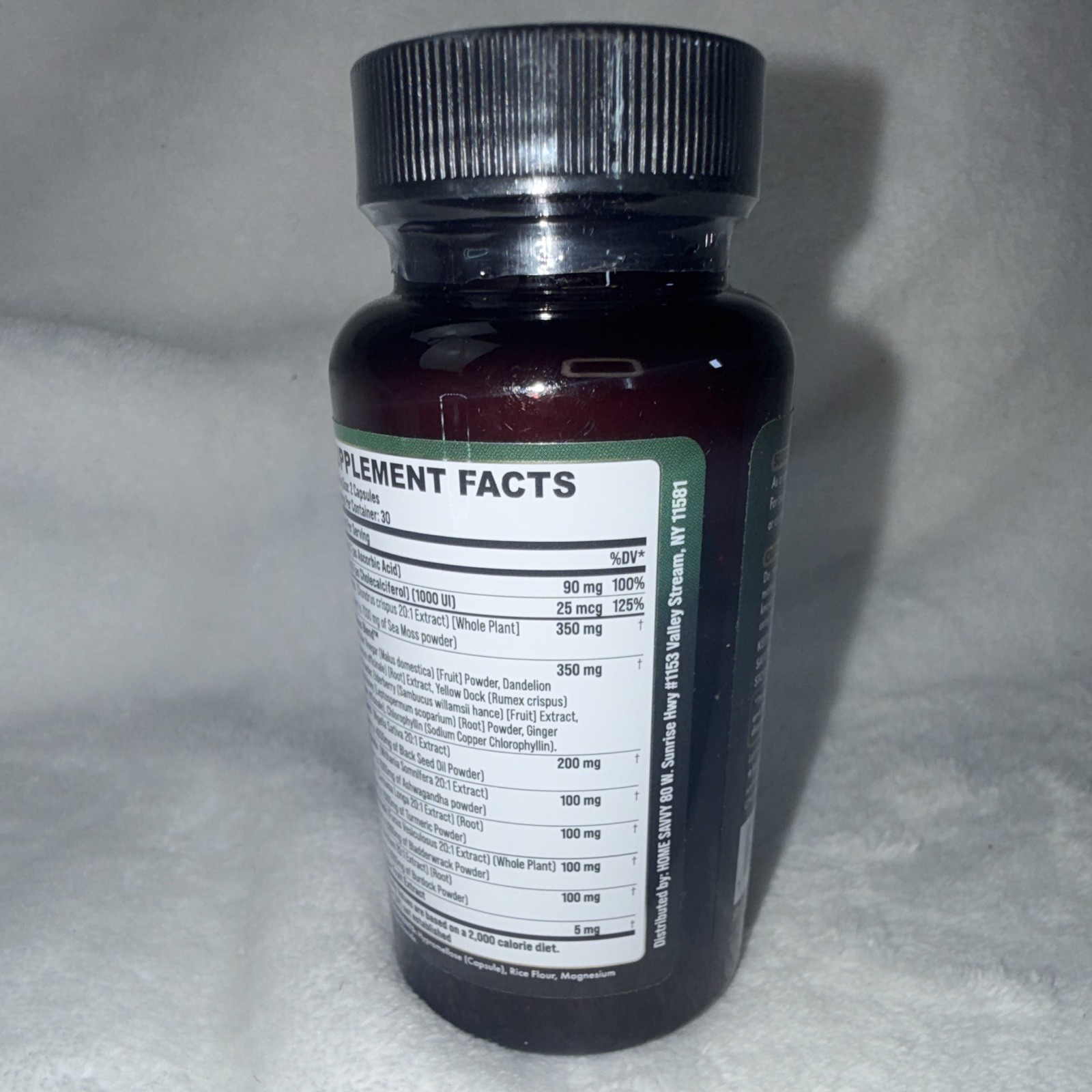 Zoyava Sea Moss + Black Seed Oil Ashwagandha Ginger Immune Extra 60 Caps