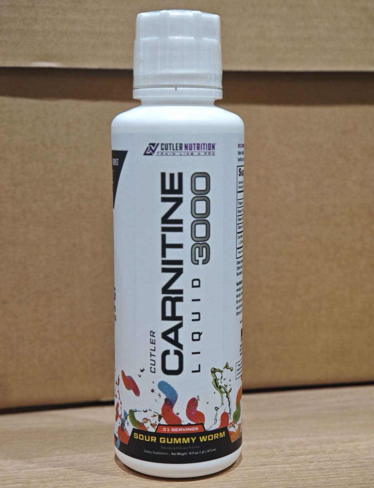 Cutler Nutrition L-Carnitine Liquid 3000mg Sour Gummy Worm 16.8 fl oz