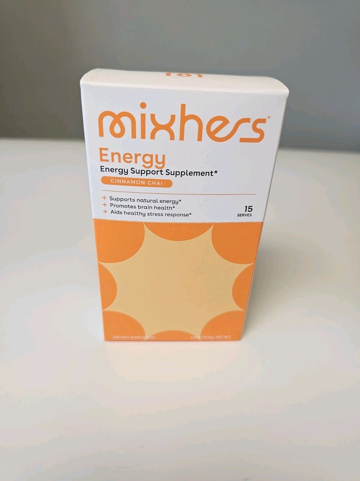 Mixhers Energy Support Supplement Drink Mix Natural 15 Pack Cinnamon Chai