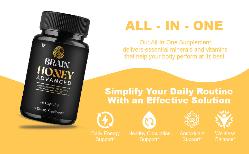 (2 Pack) Brain Honey Advanced Nootropic Supplement, Brain Honey (120 Capsules)