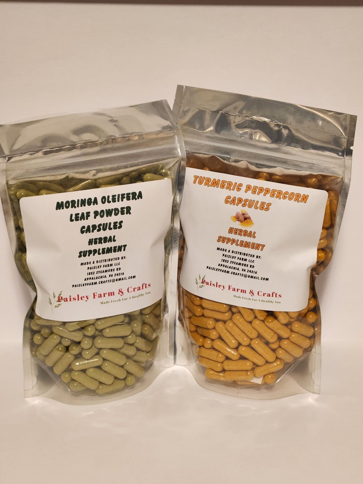 Turmeric Peppercorn and Moringa Leaf Capsule Combo Pack – 300 Each!