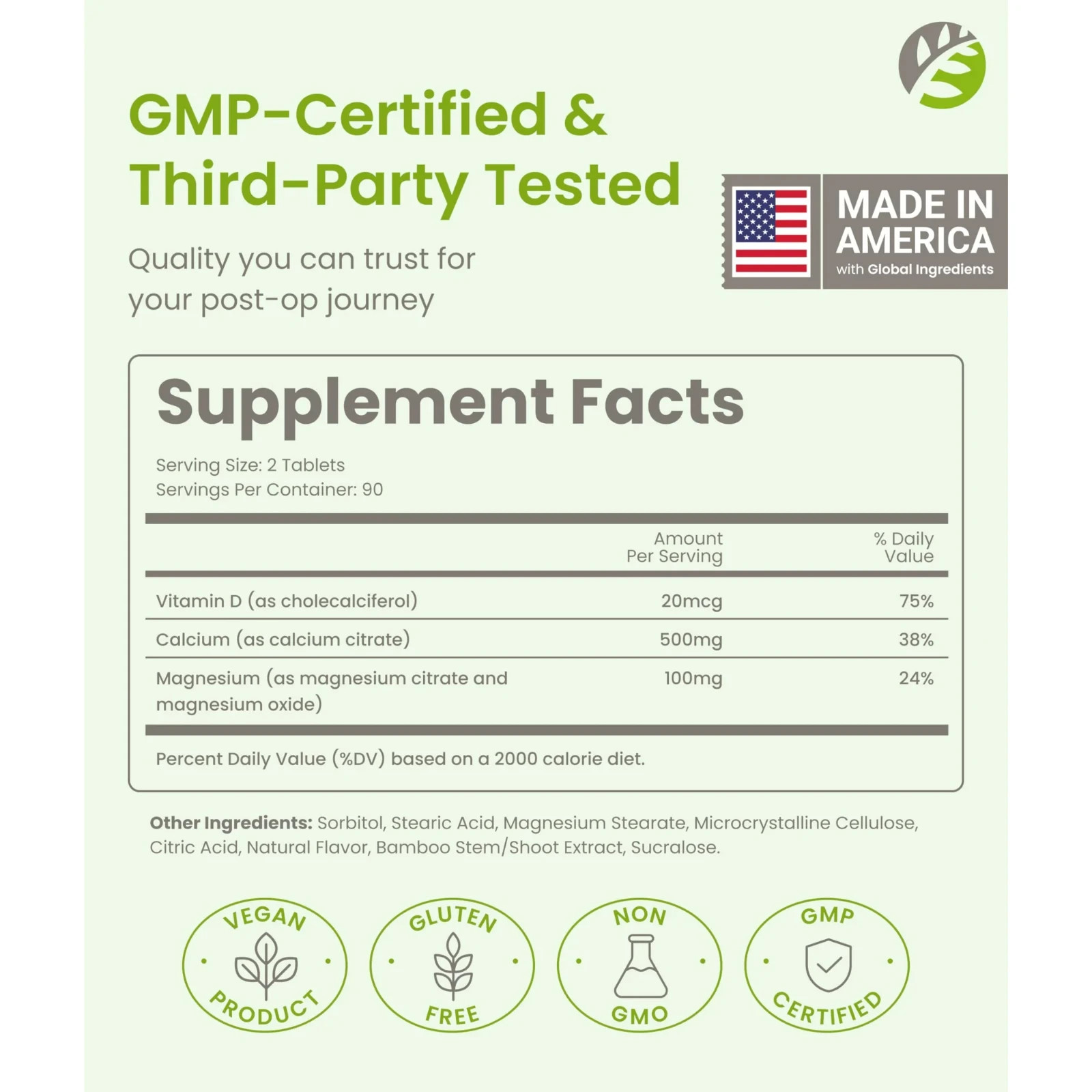 BariSlim Calcium Citrate Chewable Tablet Dietary Supplement, Tropical – 180ct