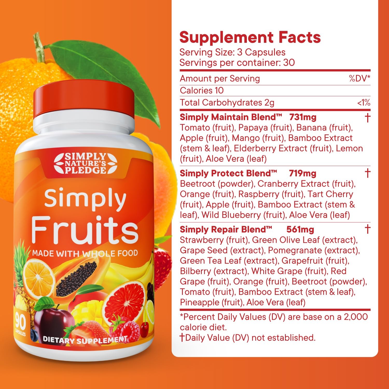 – 90 Fruit Capsules – Made with Whole Food Superfoods, Packed with 25 Differe…