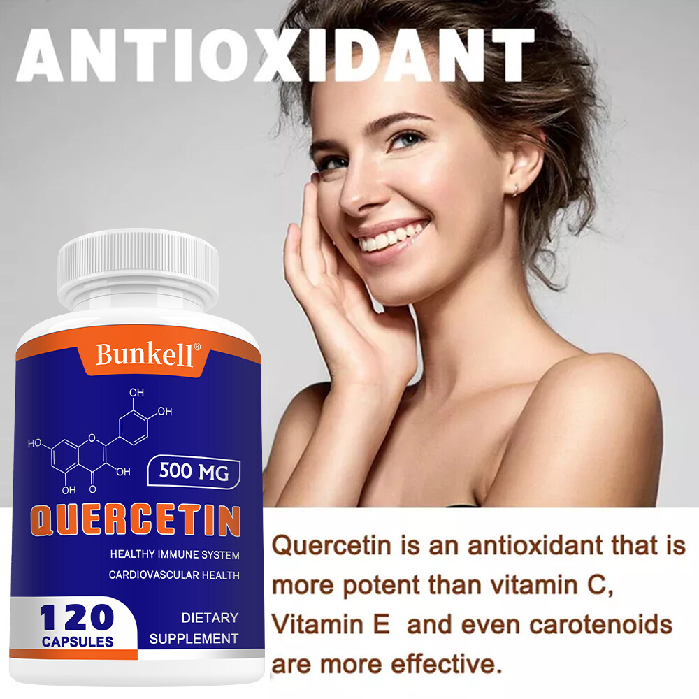 Quercetin 500 mg – Supports Cardiovascular Health, Non-GMO, Gluten Free, Vegan