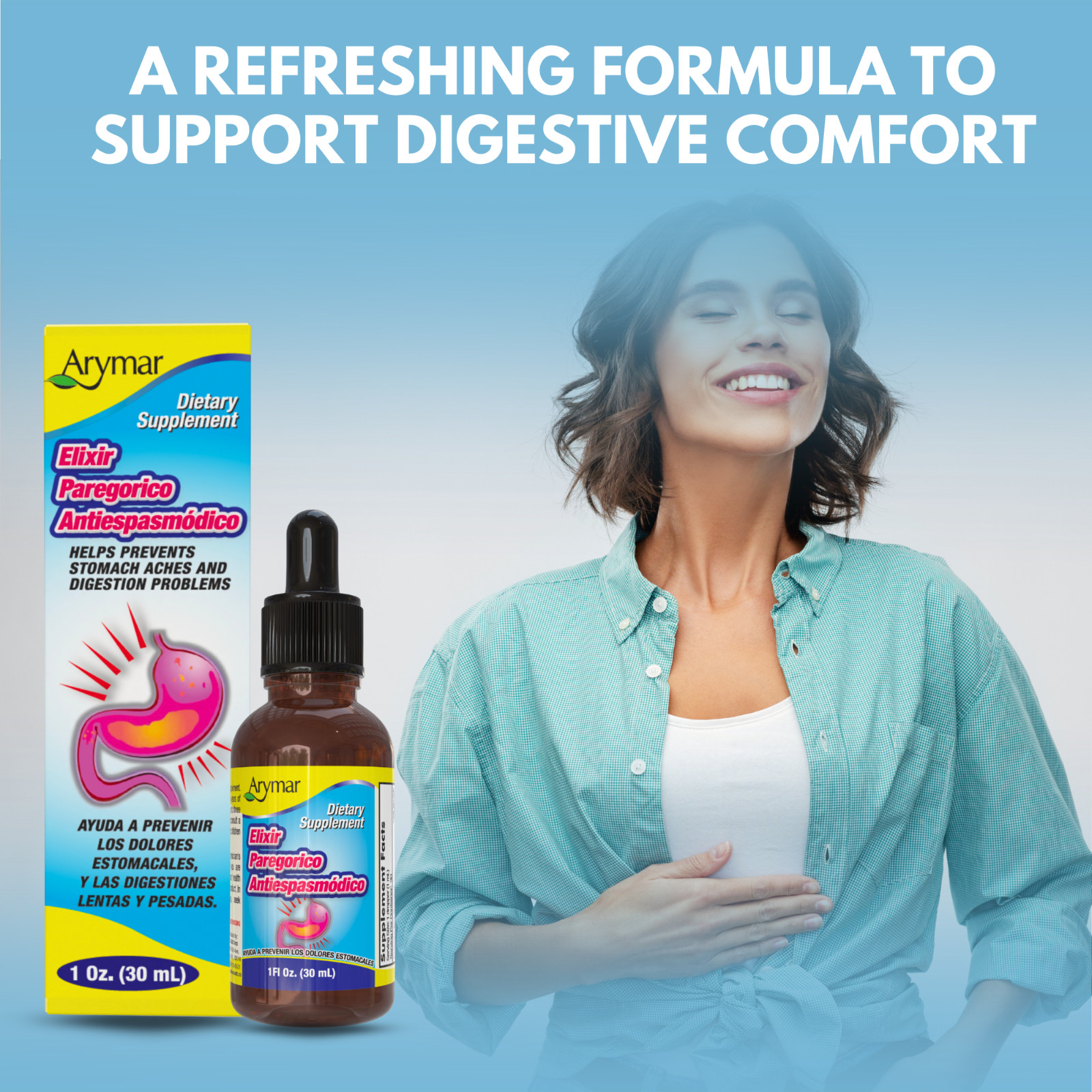Arymar – Elixir Paregorico Antiespasmodico, Digestive Support, 1fl oz (30ml)