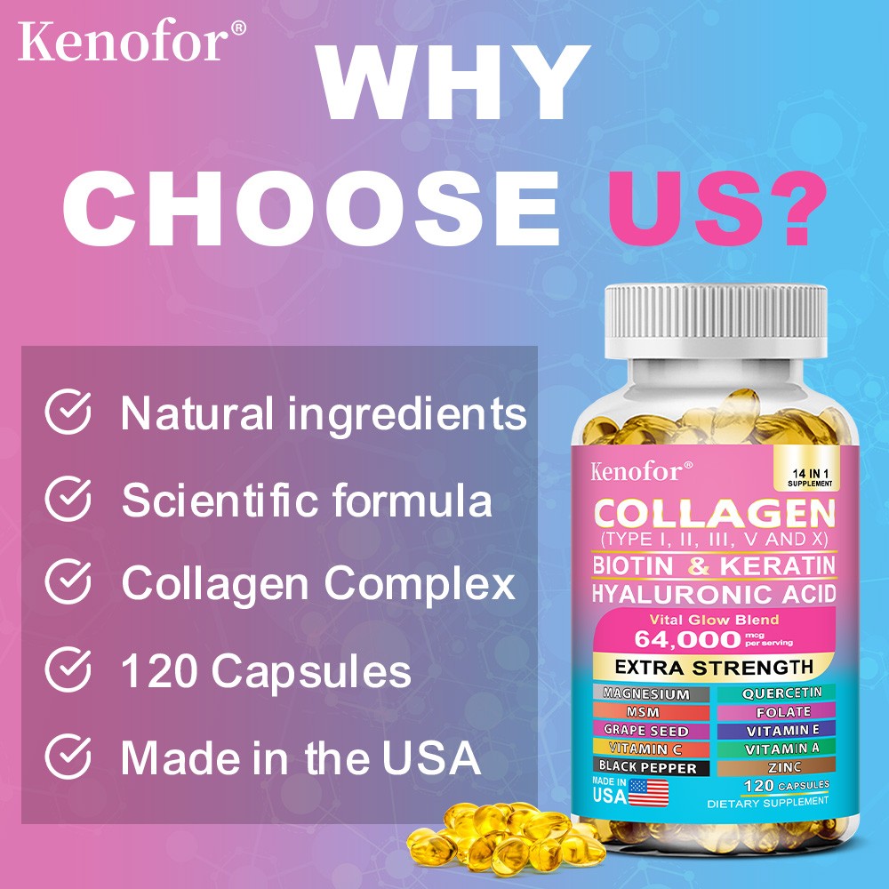 Collagen Supplements Balance Skin Nail Hair Joint Health Vitamins 30-120 Softgel