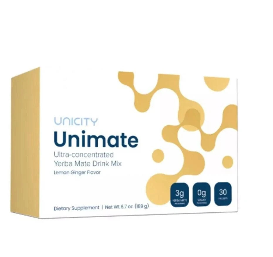 *NEW* Unicity Unimate Yerba Mate Supplement LEMON GINGER 30 Packets – FREE SHIP