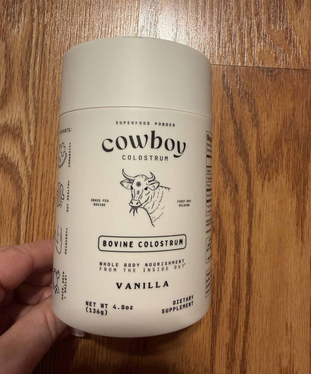 cowboy colostrum Bovine Colostrum Grass Fed Vanilla Powder Supplement 4.8 oz