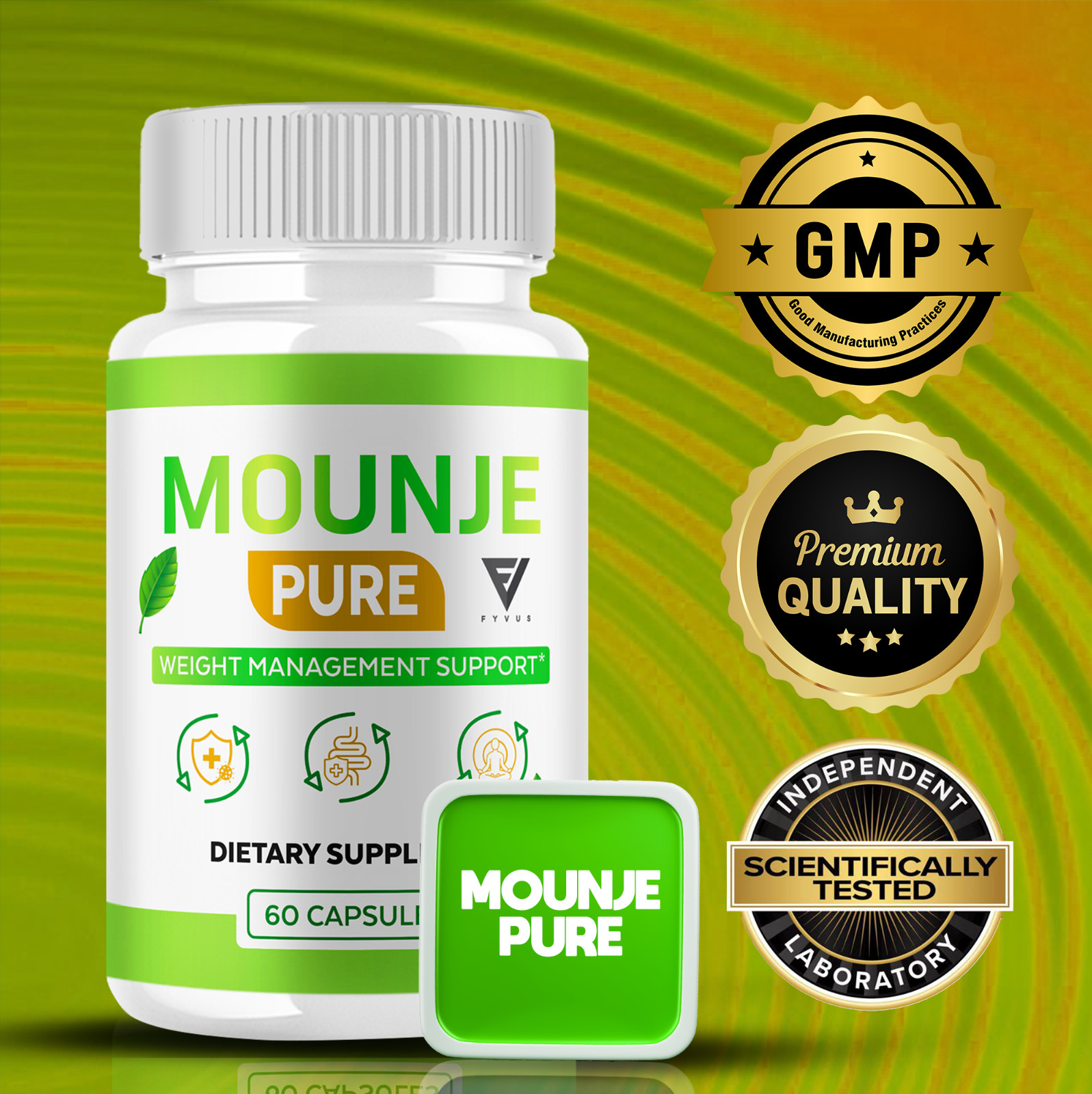 (5 Pack) Mounje Pure Capsules, Mounje Pure Weight Loss Supplement (300 Capsules)