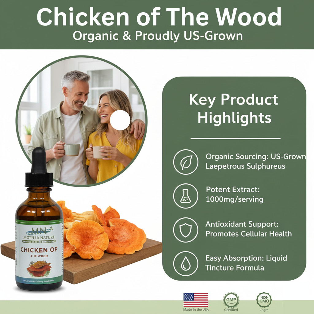 Chicken of the Woods Mushroom Extract Liquid Drops 2oz Immune Digestive Support