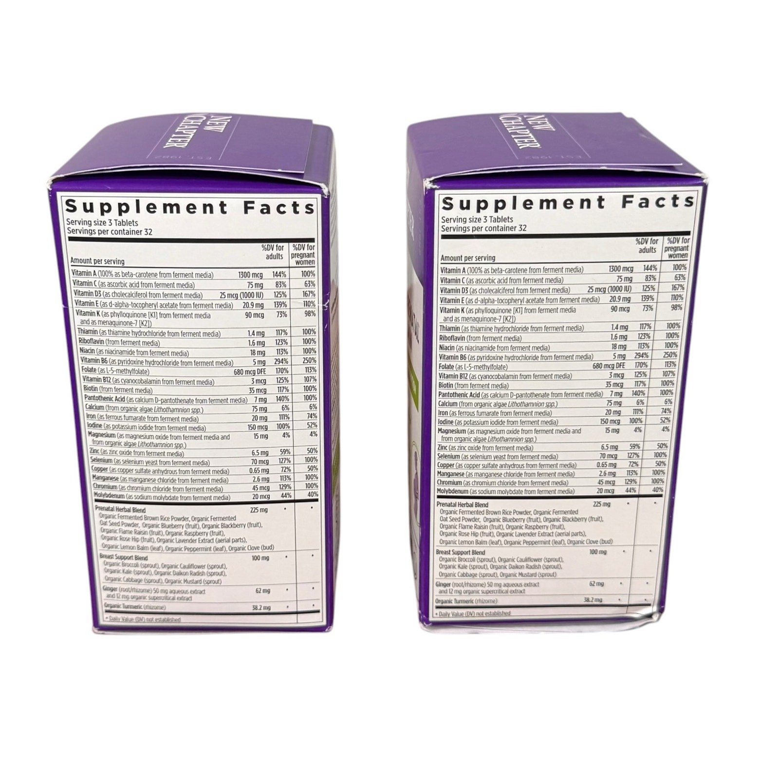 New Chapter 2 Unopened Bottles Advanced Perfect Prenatal Multivitamins Exp 06/26