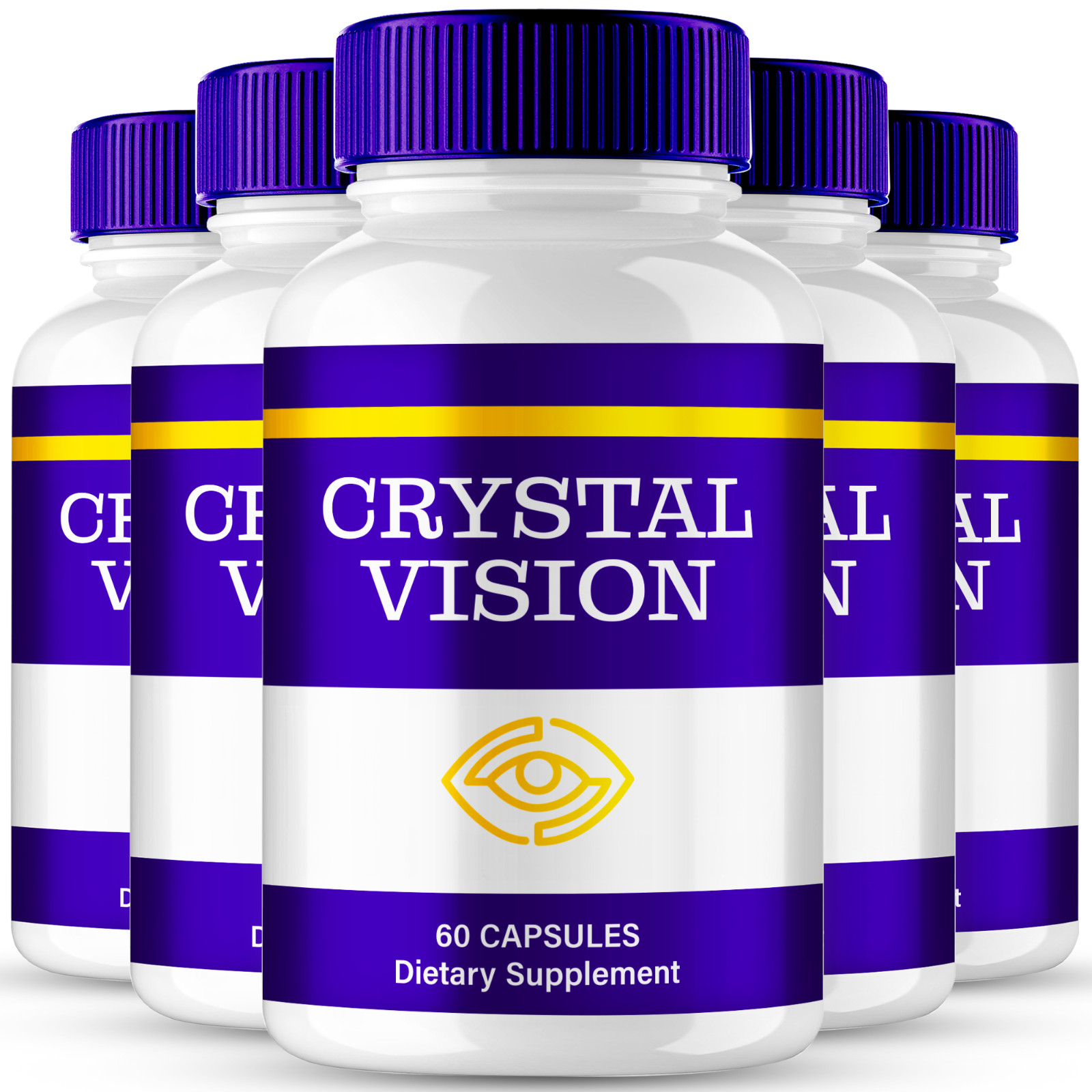 (5 Pack) Crystal Vision Eye Support Pills, CrystalVision Overall Eye Health