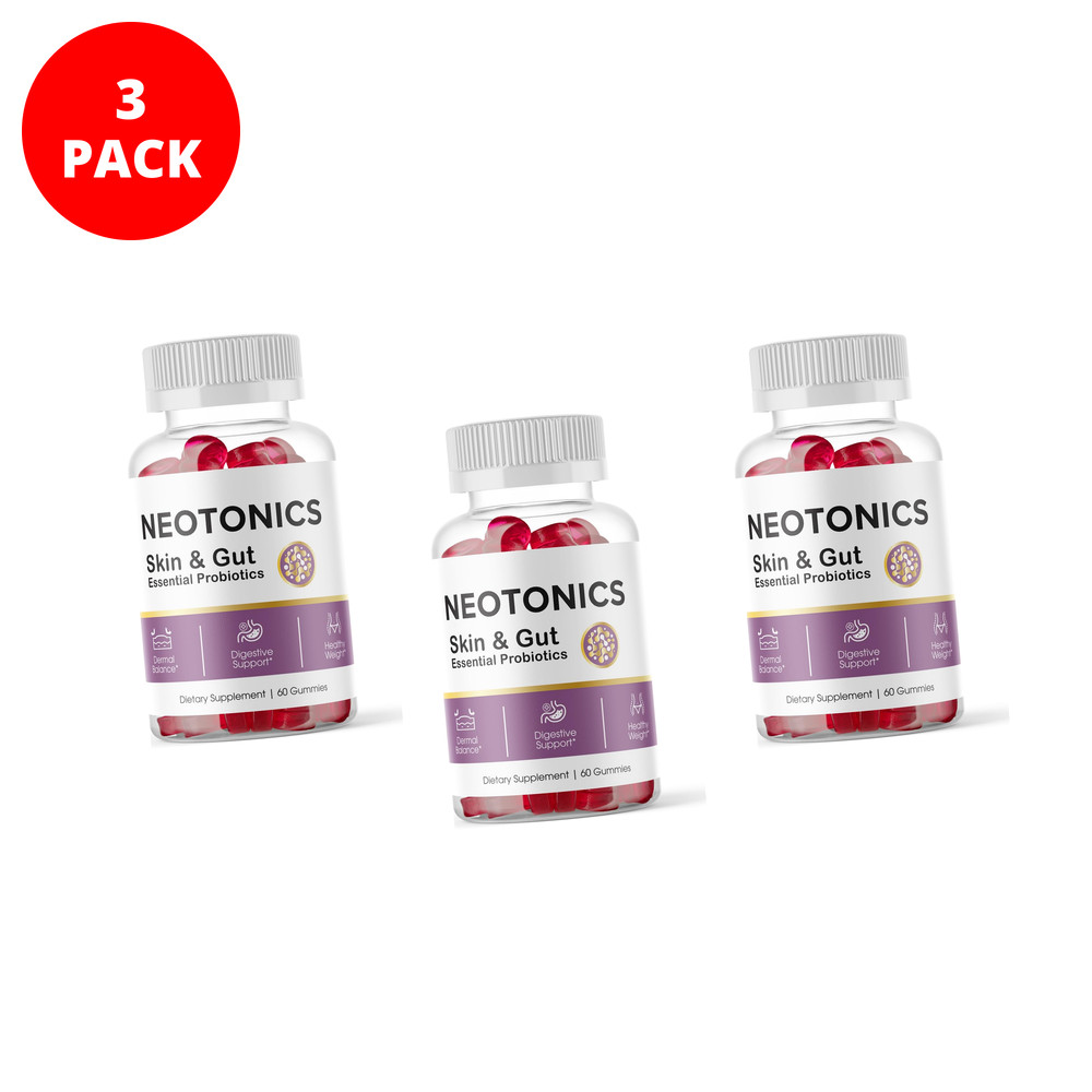 NEOTONICS Skin Care and Gut Essential Gummies 100% Natural Supplement 3 Bottles