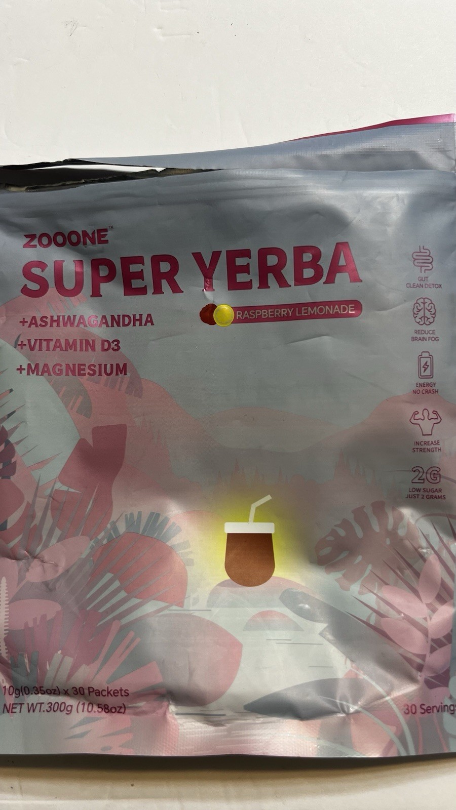 Zoone Super Yerba Raspberry Lemonade Drink Powder Packets Open Packing 23