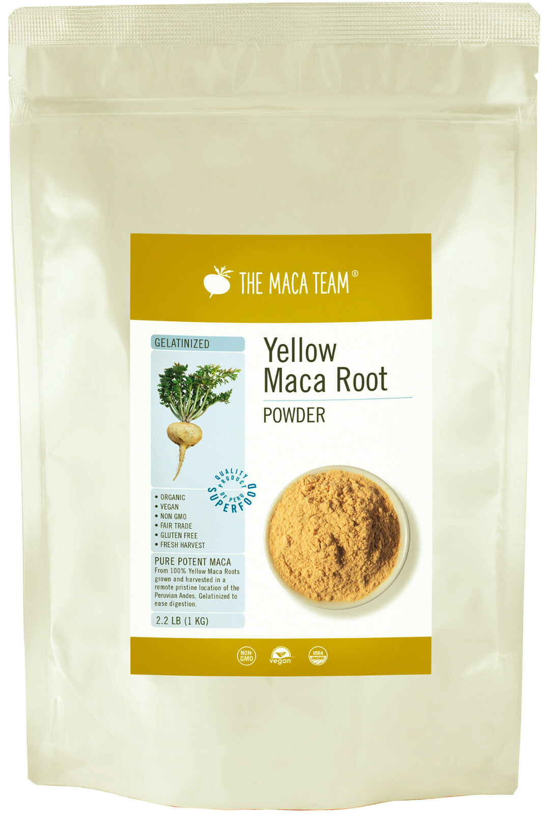 Gelatinized Maca Root Powder From Peru – Certified Organic, Fresh Harvest
